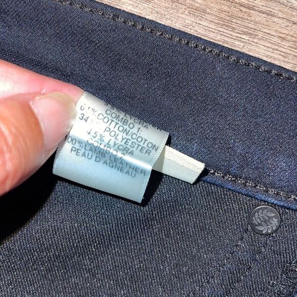 Rag & Bone Womens The Grand Prix Motocross Leather Chevron Jeans Midnight Size 2 - Picture 10 of 14